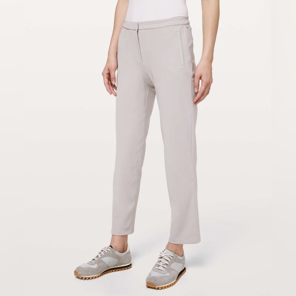 Lululemon On the Move Lightweight Slim Tailored Pants French Clay Light Gray 4